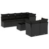 vidaXL Set Divani da Giardino con Cuscini 8 pz Nero in Polyrattan