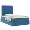 vidaXL Letto con contenitore e LED Blu Scuro 120 x 200 cm Velluto