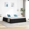 vidaXL Letto con contenitore e materasso Nero 200 x 200 cm Poliestere