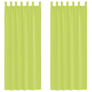 vidaXL Tende in Voile con Linguetta 2 pz Verde Mela