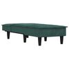 vidaXL Chaise Longue in Velluto Verde Scuro