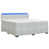 vidaXL Letto con Box Spring, Materasso e LED Grigio Chiaro Velluto