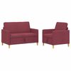 vidaXL Set di Divani con Storage 2 pz Rosso Vino Poliestere