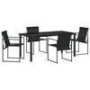 vidaXL Set da Pranzo per Giardino 5 pz Nero Textilene e Acciaio