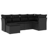 vidaXL Set Divano da Giardino 6 pz con Cuscini Nero in Polyrattan