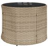 vidaXL Divano Giardino con Tavolo e Cuscini Circolare Beige Polyrattan