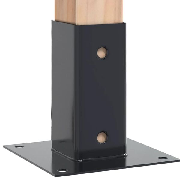 vidaXL Basi per Pali Quadrati 12 pz 61x61mm Acciaio Verniciato Polvere