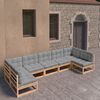 vidaXL Set Salotto Giardino 7 pz Cuscini Antracite Legno Massello Pino