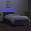 vidaXL Letto a Molle Materasso e LED Grigio Scuro 100x200cm in Tessuto