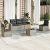 vidaXL Set Divano da Giardino 6pz con Cuscini Grigio Chiaro Polyrattan