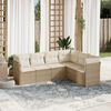 vidaXL Set Divano da Giardino 6 pz con Cuscini Beige in Polyrattan
