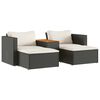vidaXL Set Divani da Giardino 5 pz con Cuscini Nero Polyrattan Acacia