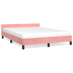 vidaXL Giroletto con Testiera senza Materasso Rosa 140x190 cm Velluto