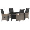 vidaXL Set da Pranzo per Giardino 5 pz Grigio polyrattan