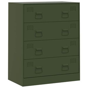 vidaXL Credenza Verde Oliva 67x39x83 cm in Acciaio