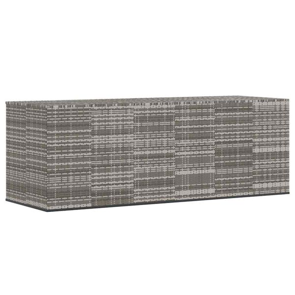 vidaXL Contenitore da Giardino in Rattan PE 291x100,5x104 cm Grigio