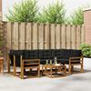 vidaXL Set di divani da esterno con cuscino 7 pcs Naturale e Nero
