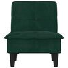vidaXL Chaise Longue in Velluto Verde Scuro