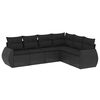 vidaXL Set Divano da Giardino 6 pz con Cuscini Nero in Polyrattan