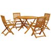 vidaXL Set Pranzo da Giardino Pieghevole 5pz Legno Massello di Acacia
