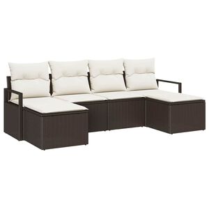 vidaXL Set di divani 6 pcs Marrone polyrattan