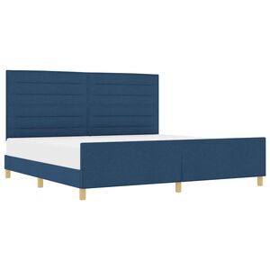vidaXL Struttura del letto con testiera Blu 200 x 200 cm Tessuto