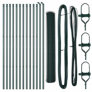 vidaXL Palo della recinzione Verde 25 x 1 m (25 mm rete) Acciaio