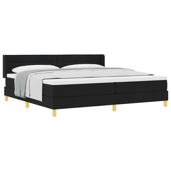 vidaXL Letto a molle con materasso Nero 200 x 200 cm Poliestere