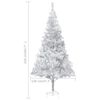 vidaXL Albero di Natale Preilluminato con Palline Argento 210 cm PET