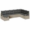 vidaXL Set di divani con cuscino Grigio chiaro polyrattan