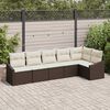 vidaXL Set di divani con cuscino 6 pcs Marrone polyrattan