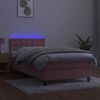 vidaXL Letto a Molle con Materasso e LED Rosa 100x200 cm in Velluto