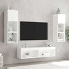 vidaXL Mobili TV a Muro con LED 6pz Bianchi in Legno Multistrato