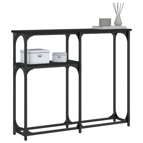 vidaXL Tavolino Consolle Nero 90x22,5x75 cm in Legno Multistrato