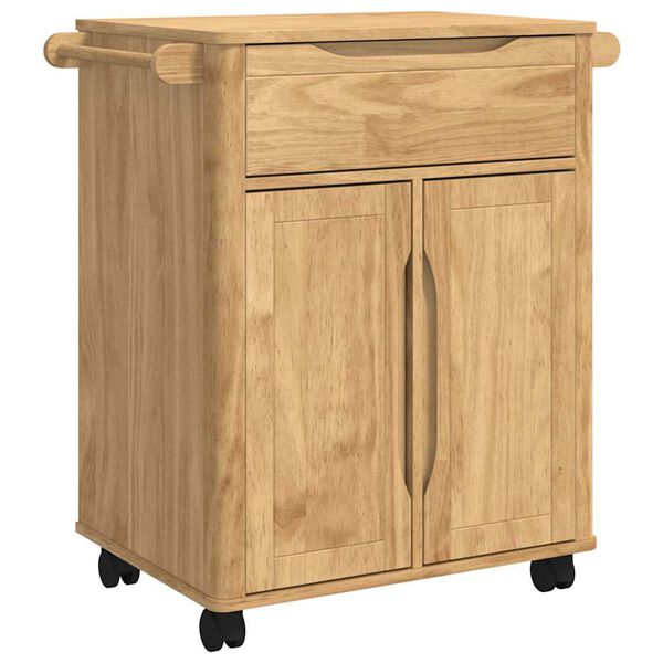 vidaXL Carrello da Cucina FLORO Marrone cerato 72,5 x 45 x 80 cm