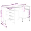 vidaXL Mobile da lavoro con cassetto 3 pcs Nero 150 x 55 x 85 cm