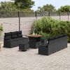 vidaXL Set Divano da Giardino con cuscino 10 pcs Nero polyrattan