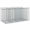 vidaXL Letto rialzato in gabbione 2 pz 200 x 100 x 100 cm Argento