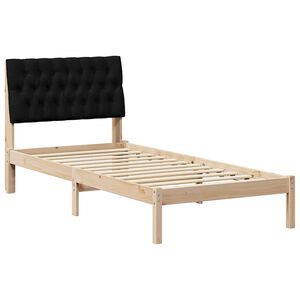 vidaXL Letto con Testiera Rivestita con testiera Marrone 90 x 190 cm