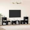vidaXL Set mobile TV 6 pcs Rovere Nero Legno multistrato