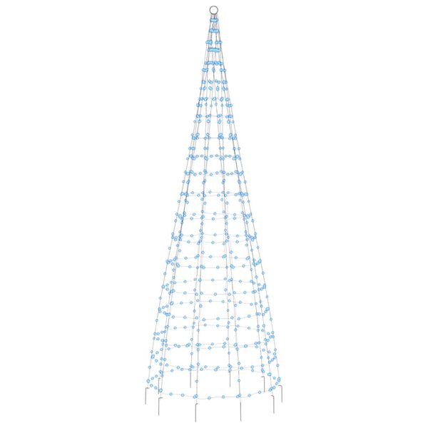 vidaXL Albero di Natale a LED su Asta della Bandiera 550 LED Blu 300cm
