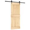 vidaXL Porta scorrevole Naturale e Nero 80 x 210 cm