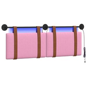 vidaXL Testiera sospesa Con luce LED Rosa PU Antico