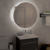 vidaXL Armadio da Bagno con Specchio Rotondo e LED Rovere 47x47x17,5cm
