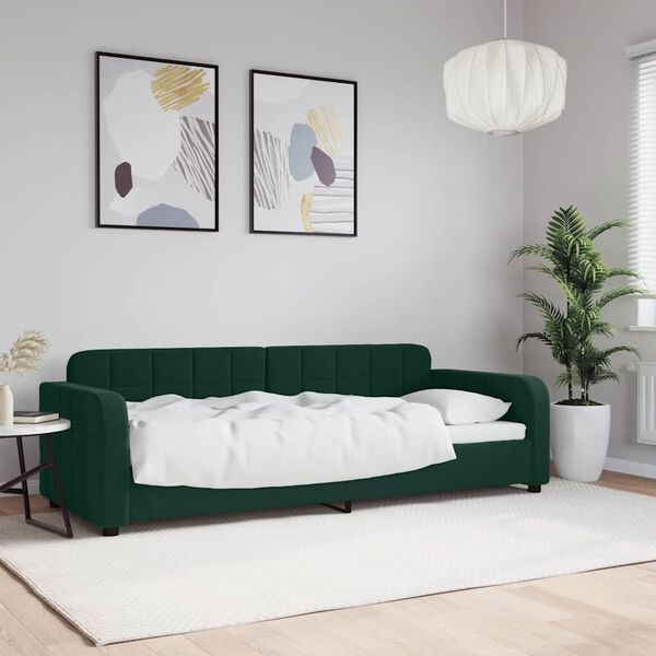 vidaXL Letto da Giorno Verde Scuro 80x200 cm in Velluto