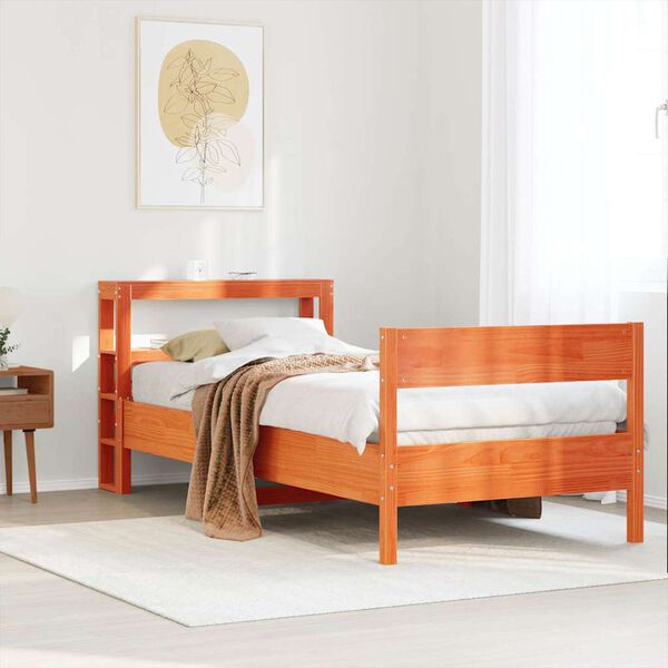 vidaXL Letto senza Materasso Marrone Cera 90x200 cm Legno di Pino