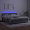 vidaXL Letto a Molle con Materasso e LED Grigio Chiaro 160x200 cm Velluto
