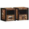 vidaXL Comodini 2 pz Multicolore 40x35x40cm in Legno Massello Recupero