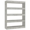 vidaXL Libreria/Divisorio Grigio Cemento 100x30x135 cm