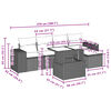 vidaXL Set Divano da Giardino 6 pz con Cuscini Nero in Polyrattan